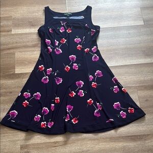 Feminine Lauren Ralph Lauren Navy Floral Fit-and-Flare Dress